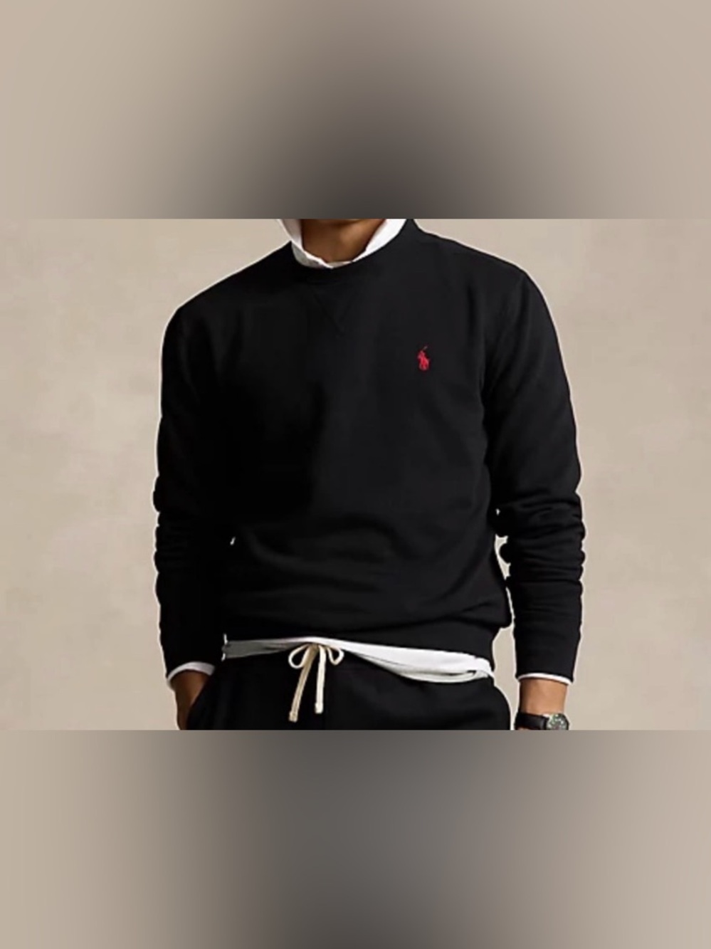 UNISEX Polo Ralph Lauren Men's Black Knit Crewneck Sweatshirt Pullover Size XL